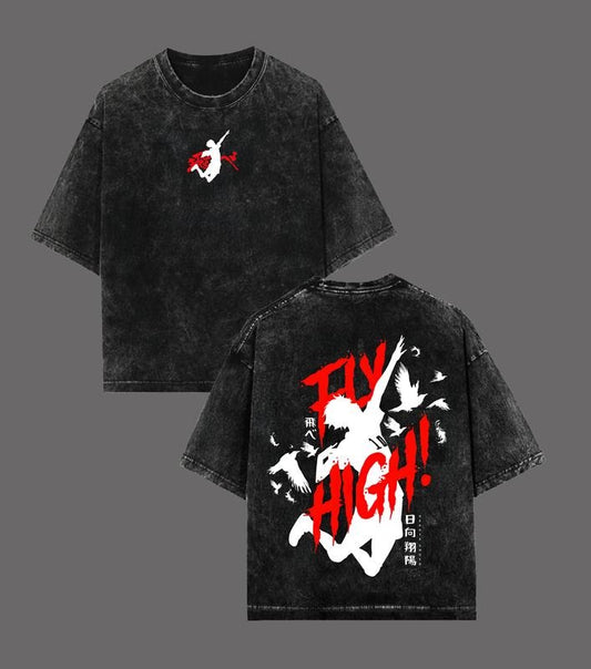 HINATA VINTAGE OVERSIZE Wash T-Shirt  2-SIDED Anime T-Shirt Anime Double Printed Oversized Wash T-Shirt Unisex Mineral Anime Manga Heavy Cotton T-shirt, Gift For Anime Fan, Anime Lover T-Shirt, Sweatshirt