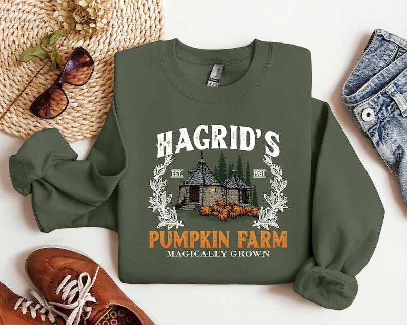 Hagrid's Pumpkin Farm Halloween Sweatshirt, Thanksgiving 2024, Fall Sweatshirt, Sweatshirt, Pumpkin Sweatshirt, Fall Shirt,Book Lover Gift  T-shirt, sweater and Hoodie