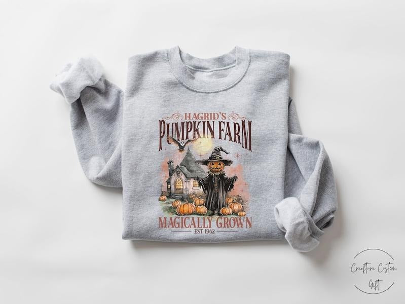 Hagrid's Pumpkin Farm Sweatshirt, Thanksgiving 2024 sweater, Fall Sweatshirt, Halloween Sweatshirt, Pumpkin Sweatshirt, Fall Shirt,Book Lover Gift  T-shirt, sweater and Hoodie