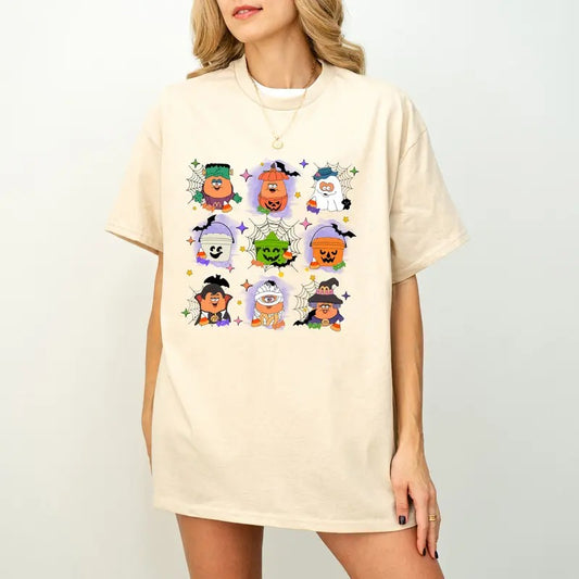 Halloween Chicken Nuggets Sweatshirt, 90s Retro Halloween Shirt, Spooky Nugget Crewneck, Halloween Coquette Design, Happy Meal Boo Bucket Womenswear Hoodie