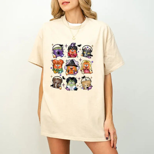 Halloween Chicken Nuggets Sweatshirt, Halloween Chicken Nuggets Witches Sweatshirt, 90s Retro Halloween Shirt, Spooky Nugget Crewneck, Halloween Coquette, Happy Meal Boo Bucket