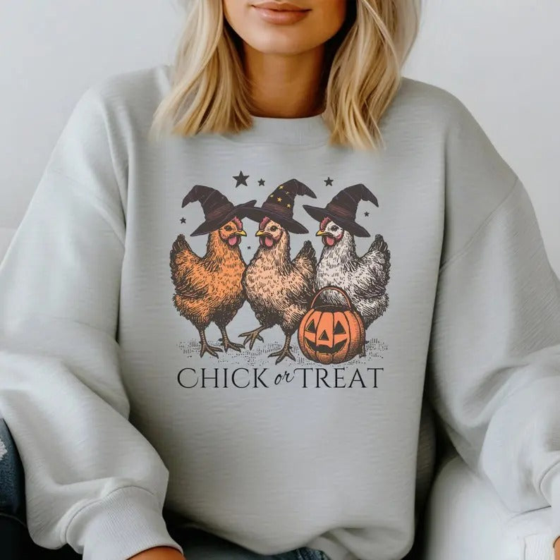Halloween Chicken Sweatshirt, Funny Halloween Shirt, Retro Chicken Shirt, Vintage Fall Shirt, Funny Retro Shirt, Funny Chicken  T-shirt, sweater and Hoodie