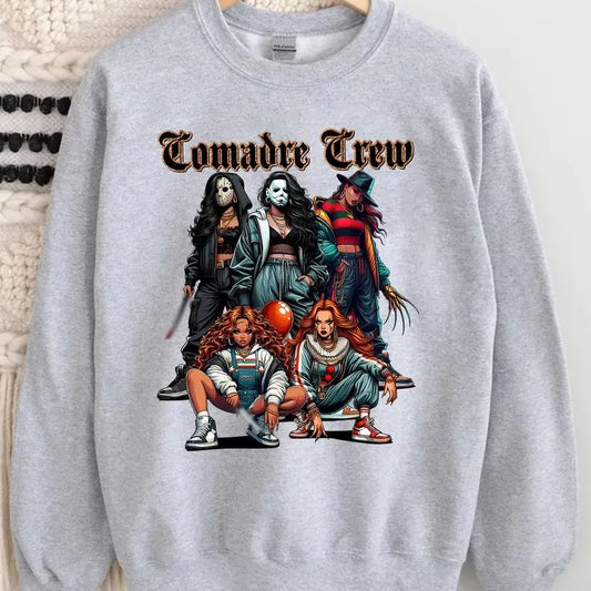 Halloween Comadre Crew T-Shirt Sweatshirt Hoodie, Halloween Horror Characters Shirt, Halloween Graphic Tee Shirt