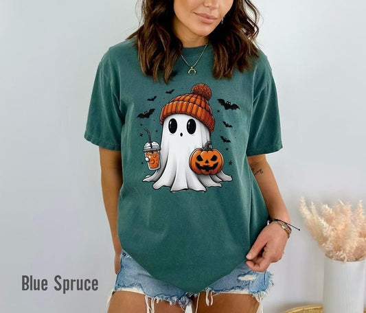Halloween Ghost Comfort Colors Shirt, Cute Ghost Shirt, Womens Halloween Shirt, Cute Fall Shirt, Spooky Season Shirt, Gift For Halloween