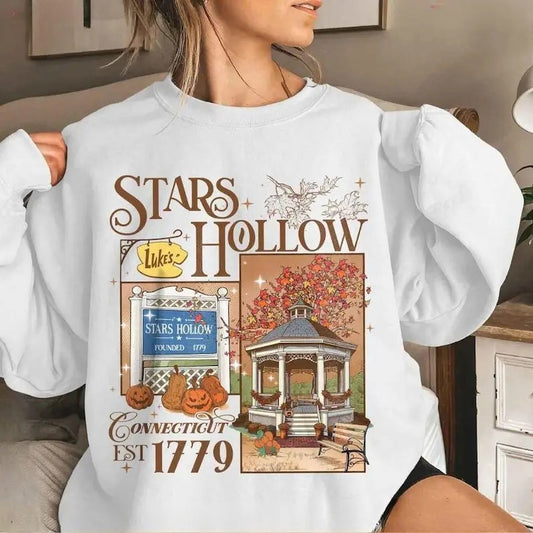 Halloween Gilmore Girls Sweatshirt, Retro Stars Hollow Fall sweatshirt, TV Show Apparel, Stars Hollow Connecticut Tee, Fall Sweatshirt