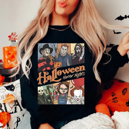 Halloween Horror Nights Shirt, Vintage Halloween Sweatshirt, Halloween Horror Movie Hoodie, Halloween Shirt