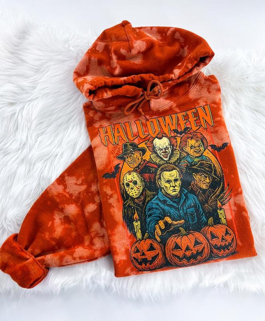 Halloween Horrors Bleached Graphic Sweatshirt or HoodieUnisex  Womenswear Crewneck Casual Tshirt Top
