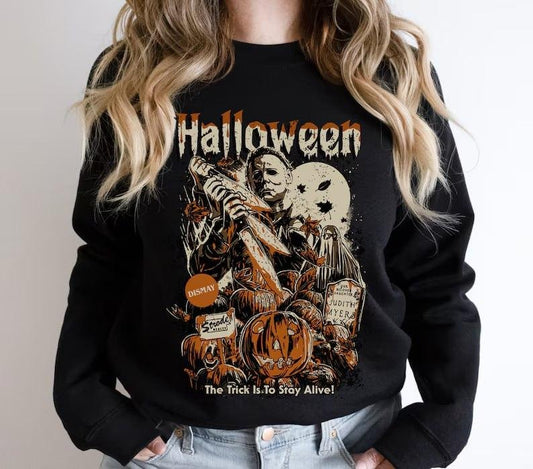 Halloween Movie Crewneck Sweatshirt, Scream Sweatshirt, Scream Movie Shirt, Scream Ghostface Shirts, Vintage Halloween 90s Tee Shirt, Retro Halloween Sweatshirt, Halloween gifts, Halloween Costume