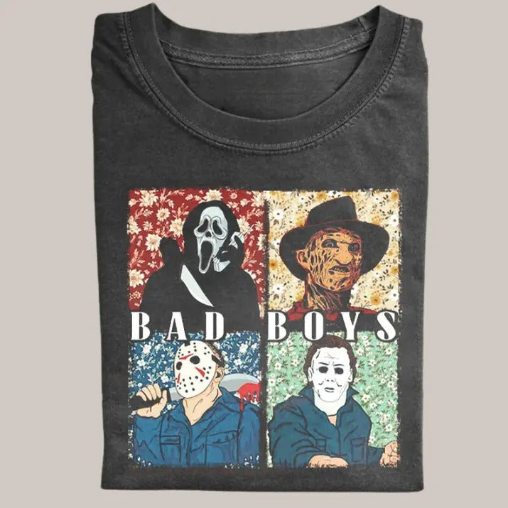 Halloween Vintage Tees, Bad Boy T-shirt, Horror Movie Shirt, Unisex Funny Halloween Shirt Menswear Womenswear Streetwear