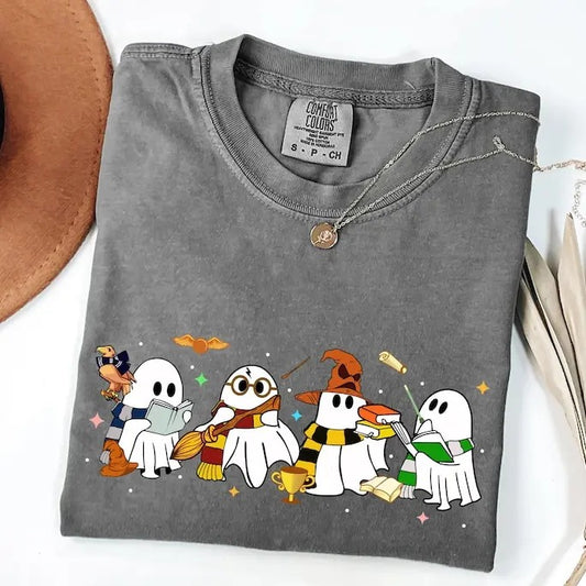 Halloween Wizard Houses Ghosts Shirt, Universal Vacation Shirt, Vintage HP Houses Shirt, Family Vacation Matching Shirt