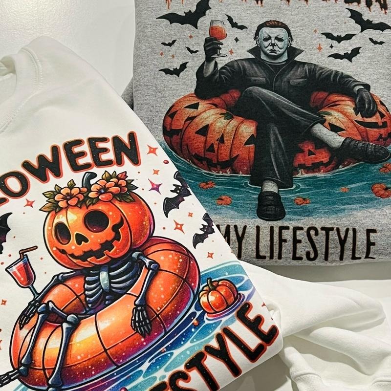 Halloween is a Lifestyle Floaty Sweatshirt Pumpkin Waiting on Halloween Pullover Fun Halloween Sweatshirt Fall Halloween Pullover
