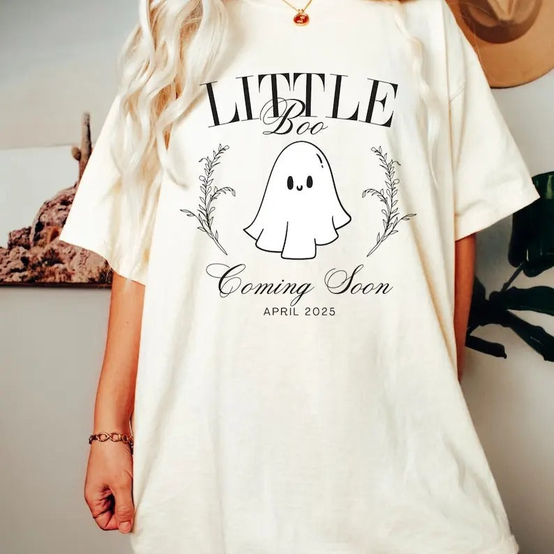 Halloween pregnancy maternity shirt, Pregnant Ghost Costume, Funny Pregnancy Announcement 2024, New baby Mommy Tee, Fall Mom to Be Gift