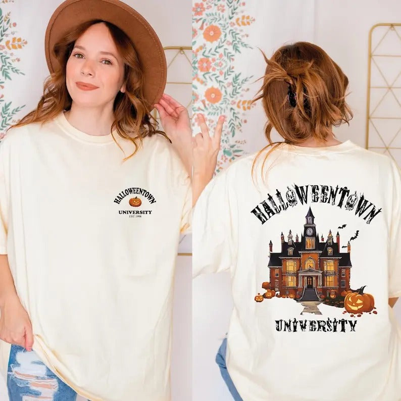 Halloweentown Est 1998 Back and Front Shirt, Retro Halloween Town Shirt, Halloweentown University Shirt, Halloween Fall Shirt, ALC1065