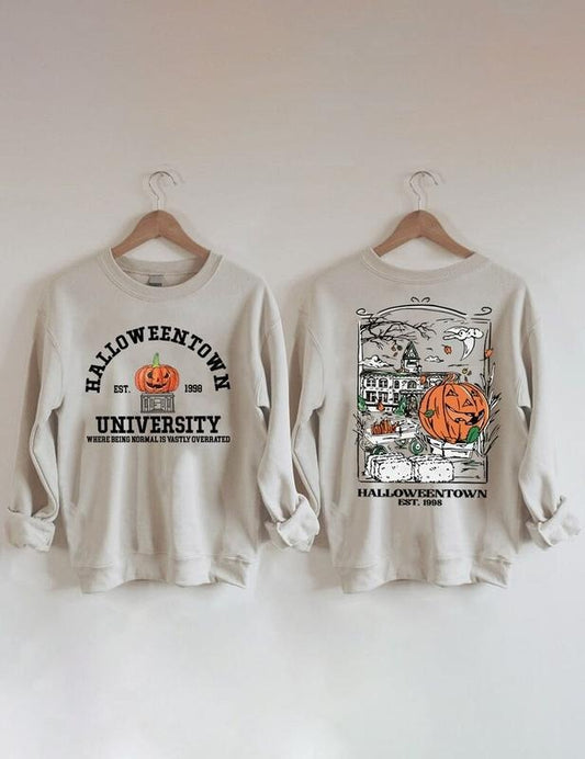 Halloweentown Est 1998 Back and Front Sweatshirt, Halloweentown University Sweater, Retro Halloweentown Sweat, Gift Autumn Fall Sweater
