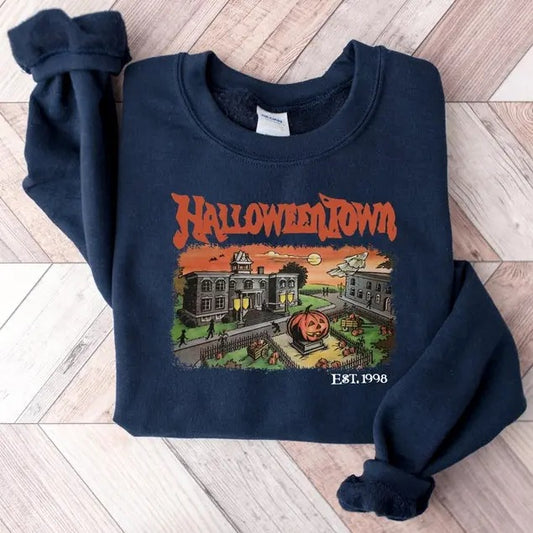 Halloweentown Est 1998 Sweatshirt, Halloweentown University, Retro Halloweentown Sweatshirt, Fall Sweatshirt, Halloween Sweatshirt Full Sizes- Full Colors For Men and - Women