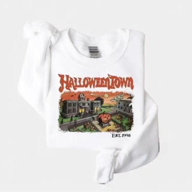 Halloweentown Est 1998 Sweatshirt, Halloweentown University, Retro Halloweentown Sweatshirt, Sarcastic Graphic Sweatshirt, Unisex Classic Cotton , For Men, For Women Menswear Embroidered
