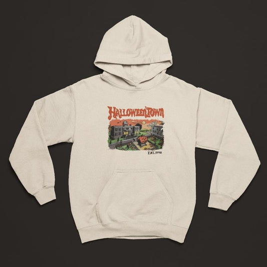 Halloweentown Est 1998 Sweatshirt, Halloweentown University, Retro Tops, Fall Sweaters, Vintage Halloween Fleece Shirt, Soft Stylish Menswear And Womenswear Hoodie