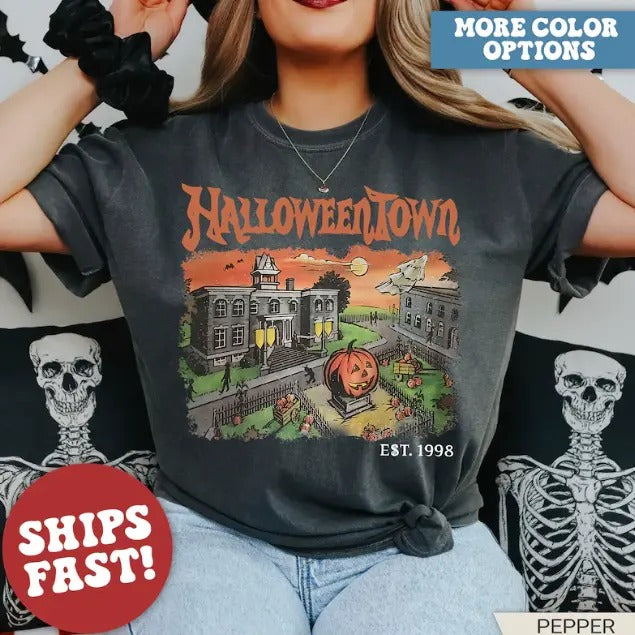 Halloweentown Shirt, Halloweentown University EST 1998, Retro Halloweentown Shirt, Cute Fall Shirt, Unisex T-Shirt, Gift For Men Women Comfort Top Womenswear