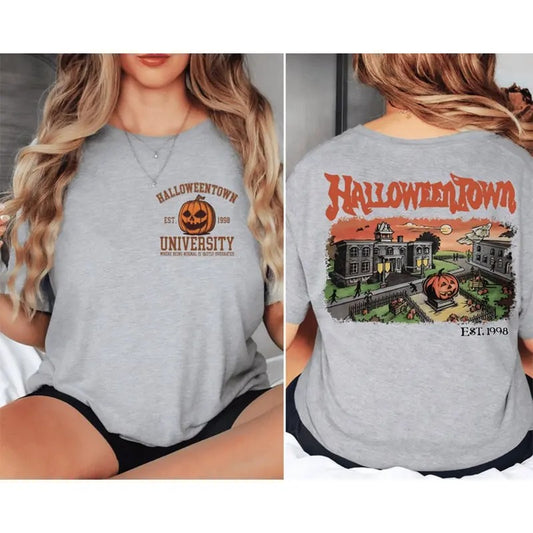 Halloweentown University Halloween Fall Shirt, Halloweentown Est 1998 Back and Front tshirt, Retro Halloween Town