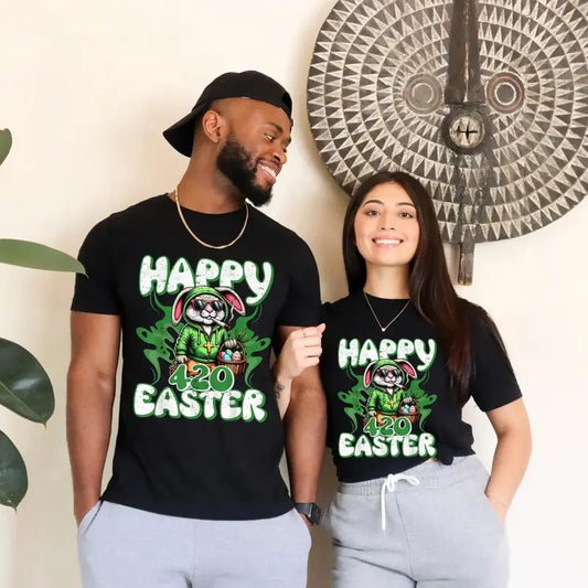 Happy 420 Easter Shirt, Happy 420 Easter Funny Smoking Easter Bunny Men T-Shirt