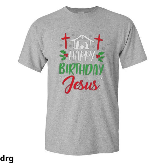 Happy Birthday Jesus T-Shirt, Christian Christmas Tee with Nativity Scene and Festive Design, Comfortable and Stylish Holiday Apparel