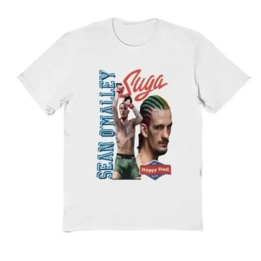 Happy Dad x Suga Sean Vintage Fight Night Tee, Unisex Tshirt, Menswear, Sporty Men, Cotton Retro Soft T-Shirt Top Classic Crewneck Shortsleeve