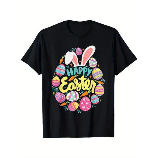 Happy Easter - Colorful Eggs Egg Hunting Jesus Christ T-Shirt, Unisex - Easter, Christmas Clearance, Valentine'S Day, Carnival, Winter Gifts for Parents, Friends, Family and Coworkers made in usa