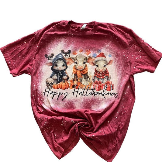 Happy Hallothankmas Bleached Shirt