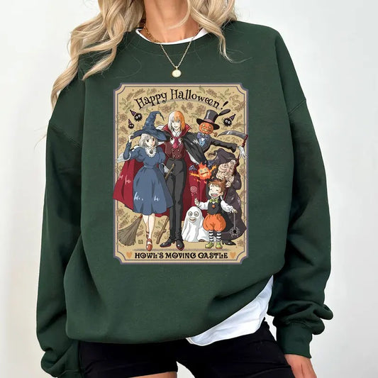 Happy Halloween HMC Studio Ghibli Characters Anime Lovers Shirt Crewneck Hoodie, Manga Shirt