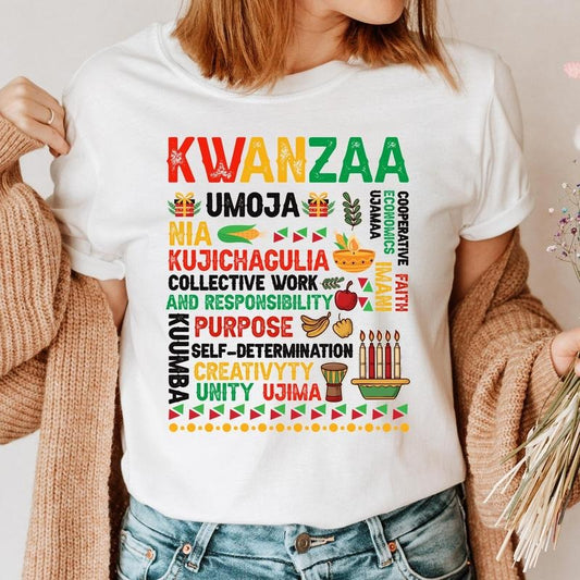 Happy Kwanzaa Drum Kinara Seven Candles Africa Shirt, Principles Of Kwanzaa Sweatshirt, African Culture Hoodie, Jewish Tshirt, Black History