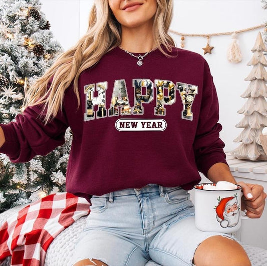 Happy New Year 2025 , Happy New Year 2025 , Girls New Year Trip , 2025 Holiday Sweatshirt, New Year Party Sweatshirt