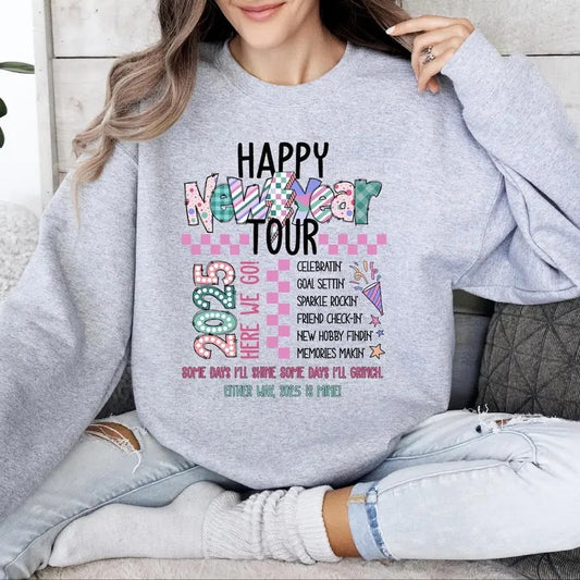 Happy New Year Tour 2025 Sweatshirt Tshirt, New Year 2025 Tour Shirt, Coquette New Year Shirt, 2025 Shirt, 12 New Chapters Shirt