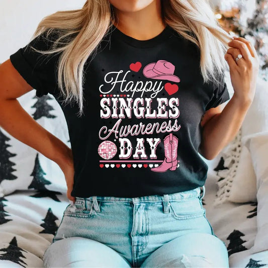 Happy Singles Awareness Day T-Shirt, Funny Single Shirt, Valentine Day Tee, Single Mommy Tee, Happy Singles Day Shirt, Divorced Short Sleeve.