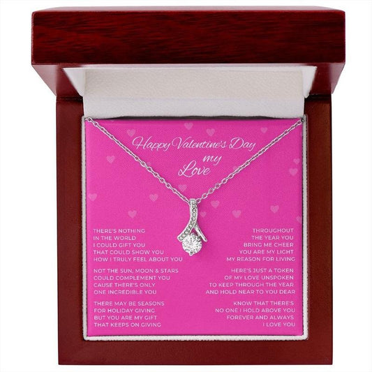 Happy Valentine's Day My Love Poem With Necklace, Wife Gift, Girlfriend Gift, Lover Gift, Soulmate Necklace, Love Necklace With Message Card, Gift For Wife, Necklace With Gift Box, Valentine Gifts, Necklace Gift, Gifts For Valentines Day