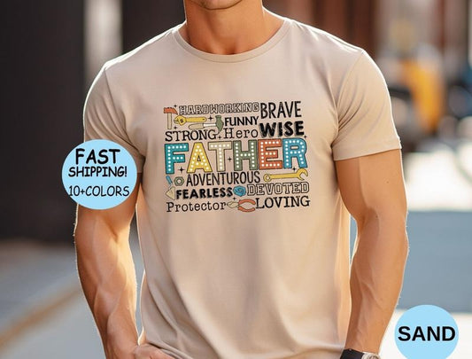 Hardworking Hero Brave Wise Strong Fearless Father Shirt Father's Day Shirt Cute Dad Sweatshirtfather Definition Hoodie Birthday Dad Tee  T-shirt, sweater and Hoodie
