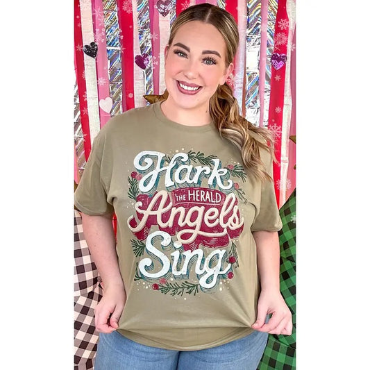 Hark the Herald Angels Sing Christmas Graphic T-Shirt