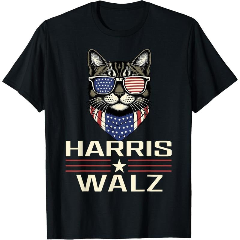 Harris Walz 2024 Childless Cat Lady Democratic VP President T-Shirt made in usa