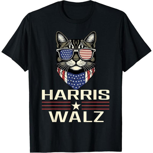 Harris Walz 2024 Childless Cat Lady Democratic VP President T-Shirt made in usa