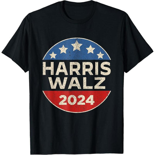 Harris Walz 2024 Kamala Harris Tim Waltz Vintage Button T-Shirt made in usa
