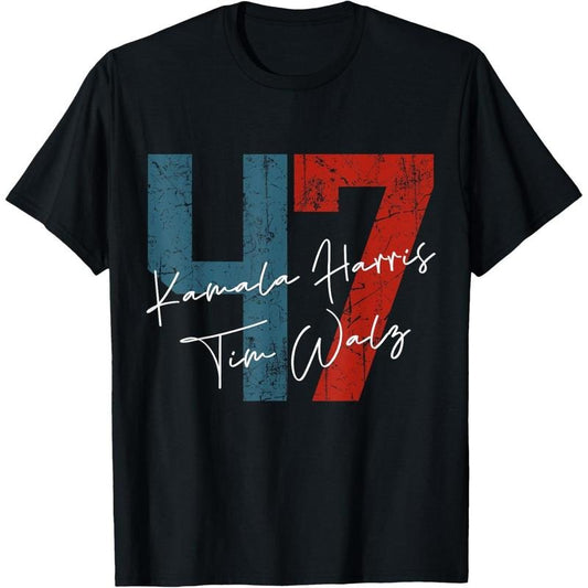 Harris Walz 47 Harris 47 Madam President US Democratic 2024 T-Shirt made in usa