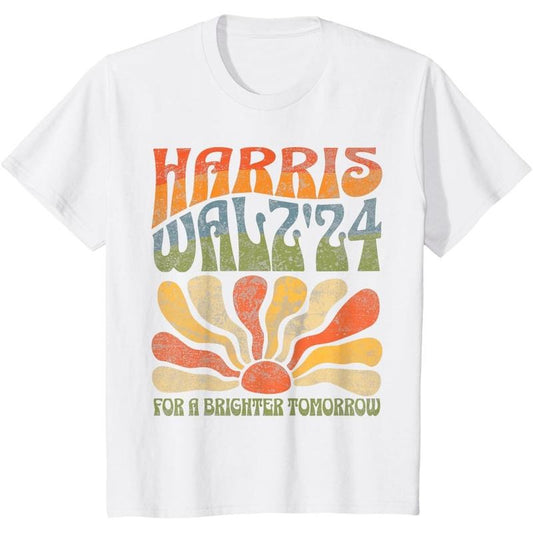 Harris Walz for A Brighter Tomorrow, Kamala Harris Tim Waltz T-Shirt made in usa