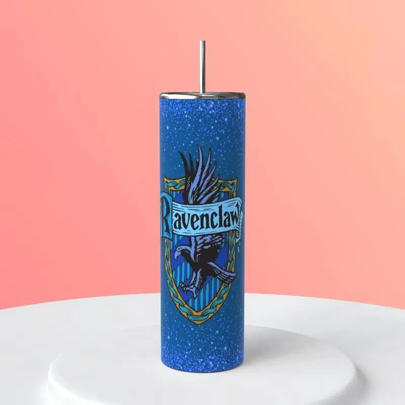 Harry Po|tter Ravenclaw Inspired Tumbler with Lid and Straw, 20oz skinny tumbler