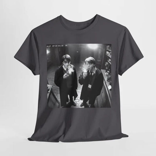 Harry and Ron Sm0.k.i.n.g Shirt Potter Tshirt Wizarding Fan Shirt Potterhead Christmas Birthday Gift Potter Book Funny 90s Vintage Meme Shirt Fabric Menswear