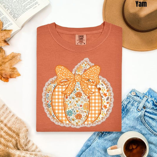 Harvest Floral Pumpkin Comfort Colors T-Shirt 'NLB'