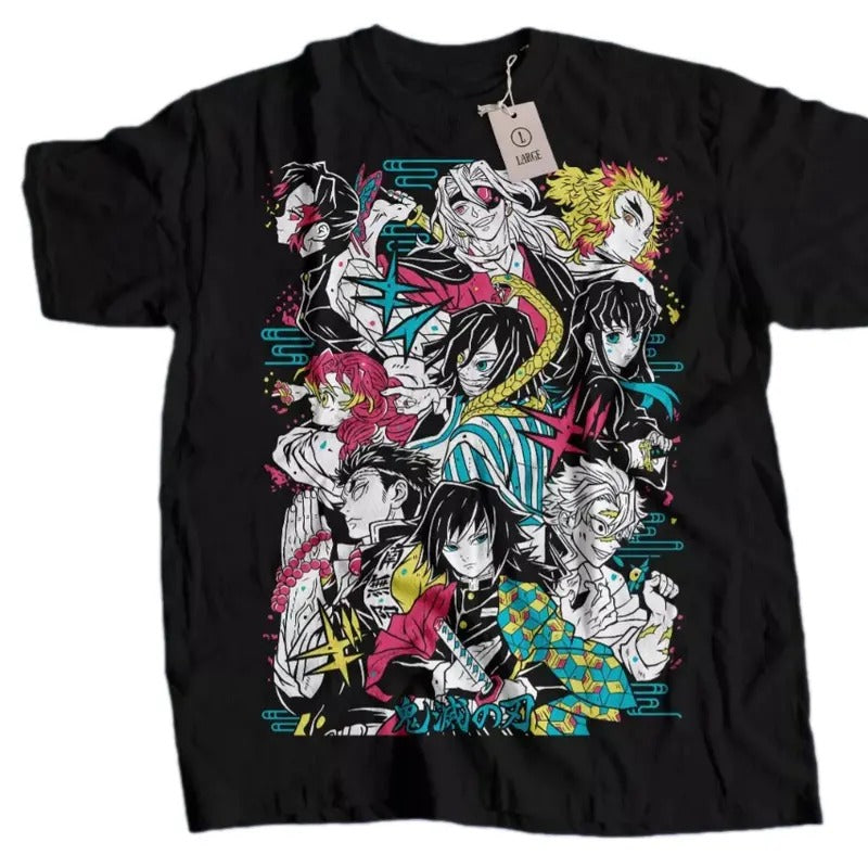Hashira Demon Slayer T-Shirt Kimetsu No Yaiba Tengen black Anime Gift Shirt
