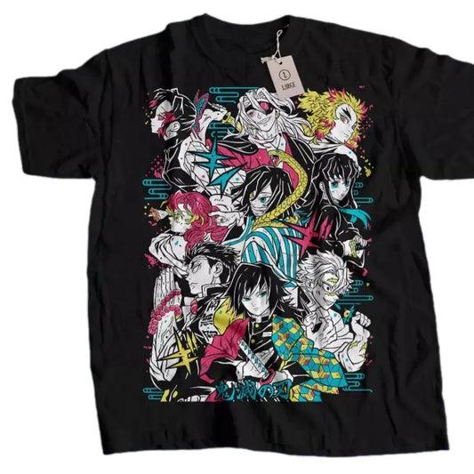 Hashira Demon Slayer T-Shirt Kimetsu No Yaiba Tengen black Anime Gift Shirt