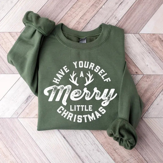 Have Yourself A Merry Little Christmas Sweatshirts, Happy Christmas Hoodie, Cozy Outfit, Christmas Tree Clothing, Merry Christmas Women Gift