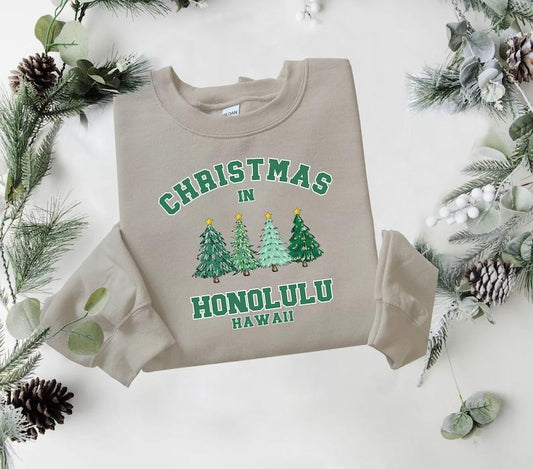 Hawaii Christmas Sweatshirt, Honolulu Sweater, State Shirt, Personalized City Name Shirt, Christmas Trip Sweatshirt, Christmas  T-shirt, sweater and Hoodie