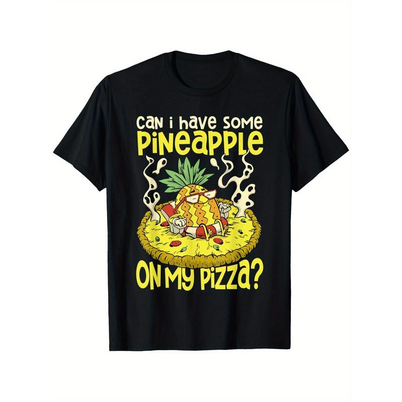 Hawaiian Pizza & Pineapple Graphic Tee - 100% Cotton, Casual T-Shirt for All Seasons, Perfect Gift for Men & Women Made in USA