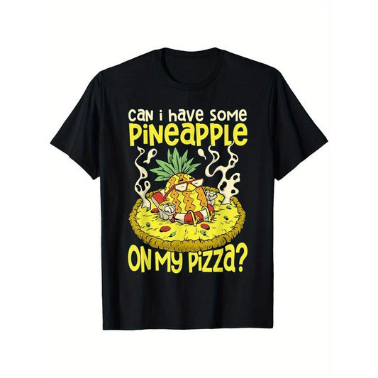 Hawaiian Pizza & Pineapple Graphic Tee - 100% Cotton, Casual T-Shirt for All Seasons, Perfect Gift for Men & Women Made in USA